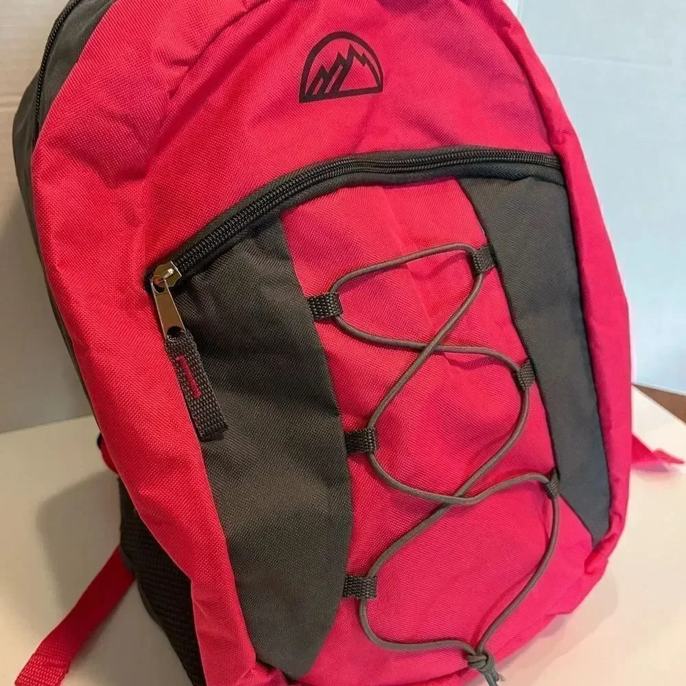Mountain Edge 17'' Bungee Front Pocket Backpack Red One Size